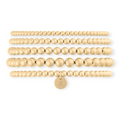 old english initial juno bracelet five stack (3+4+4+5+6mm)