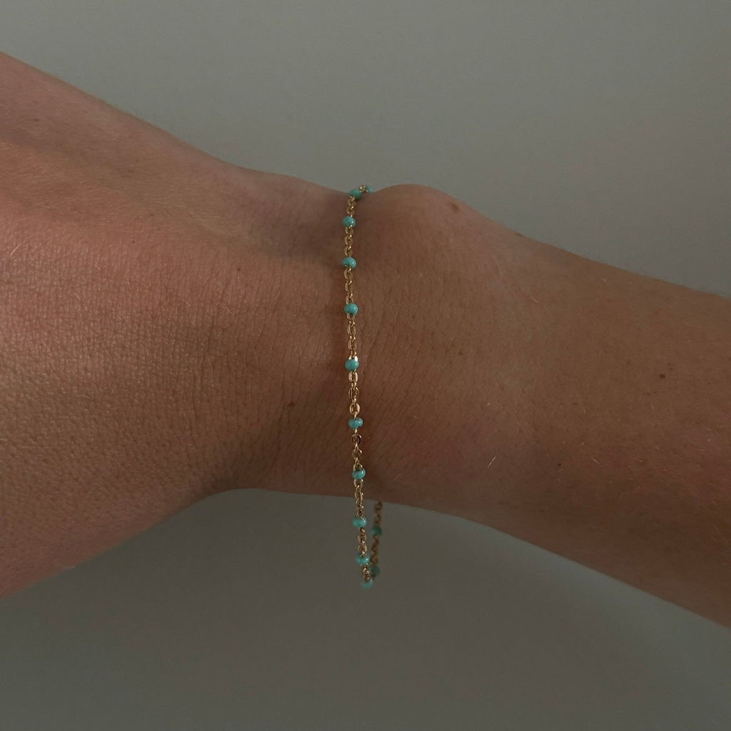 turquoise daisy bracelet