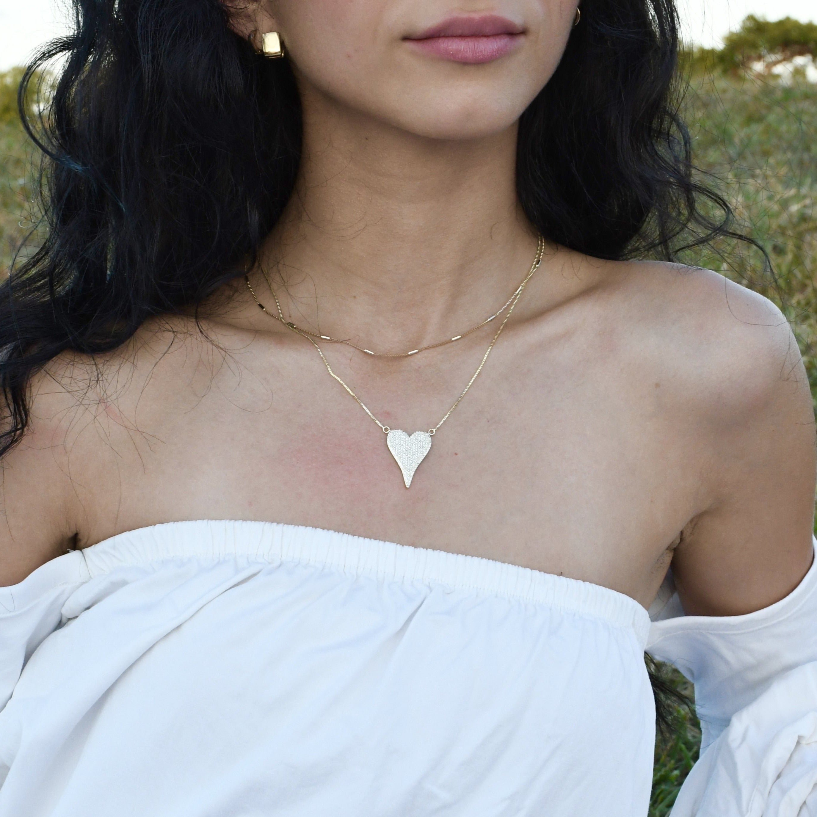 Pave Heart Set
