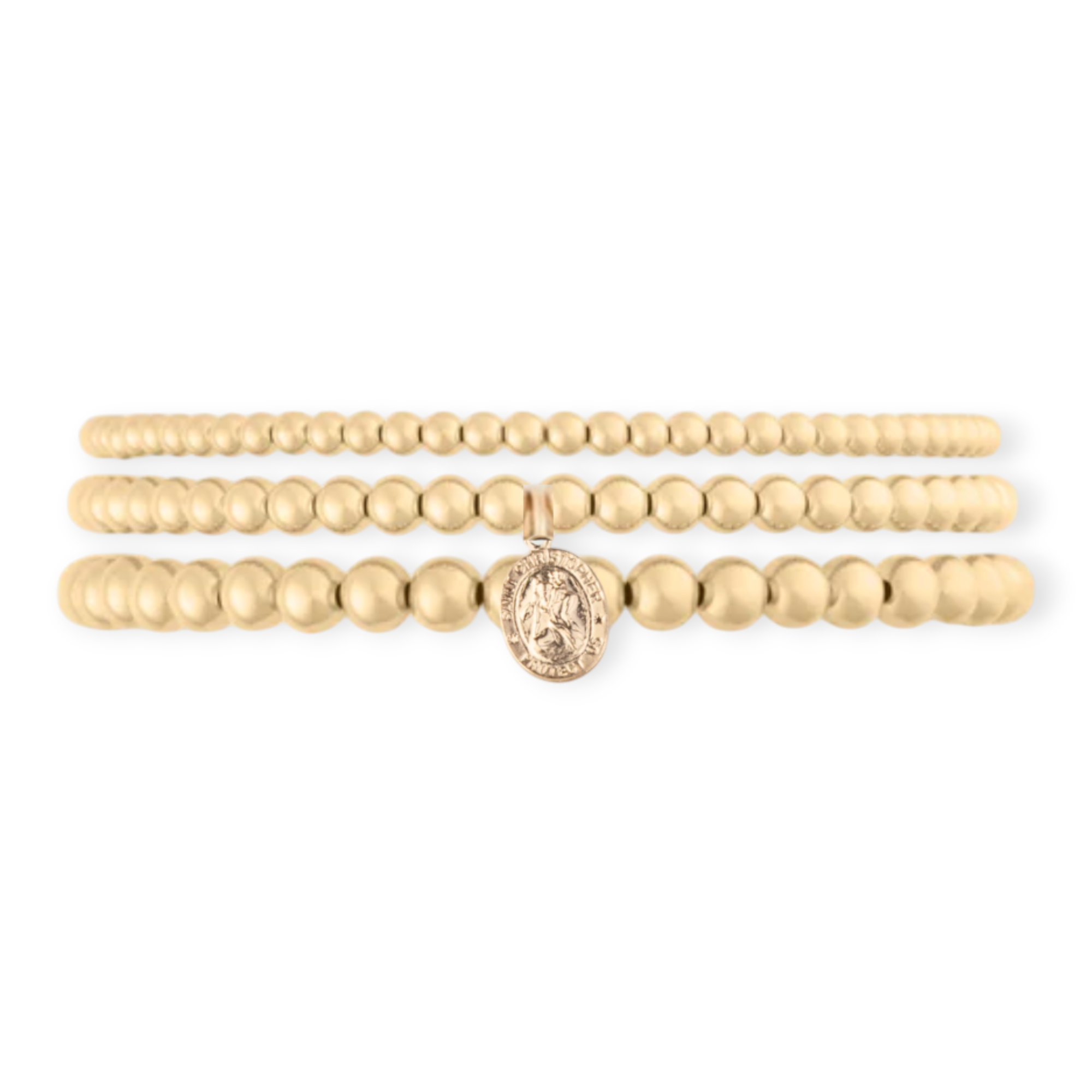 st. christopher juno bracelet triple stack (3+4+5mm)