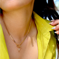 Pave Initial Pendant 3mm Disc Toggle Bar Necklace