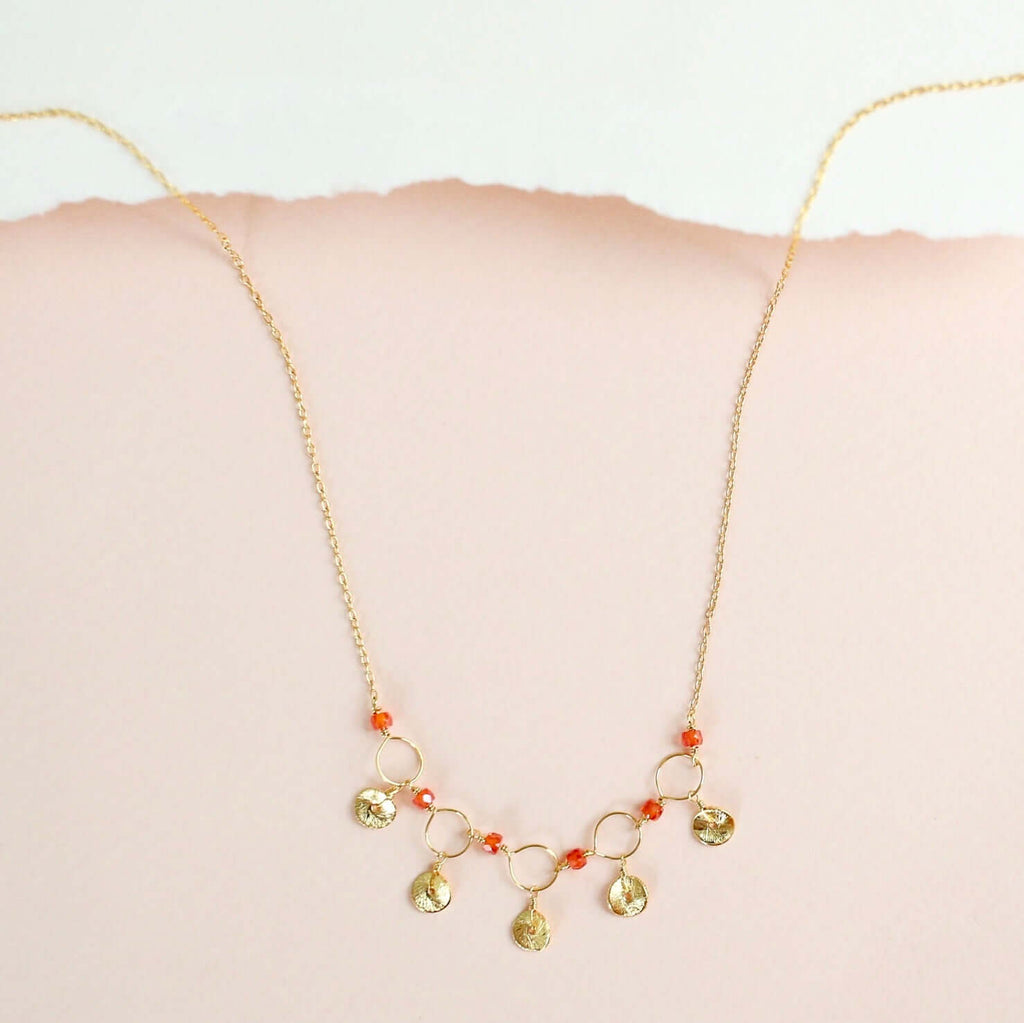Black Spinel Mini Chain Loop Necklace